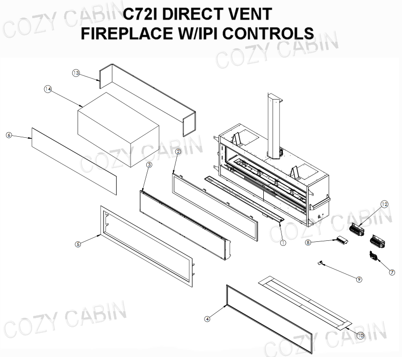 C72I DIRECT VENT GAS FIREPLACE WITH IPI CONTROLS (May 19, 2020 - June 1, 2021) #C-15685